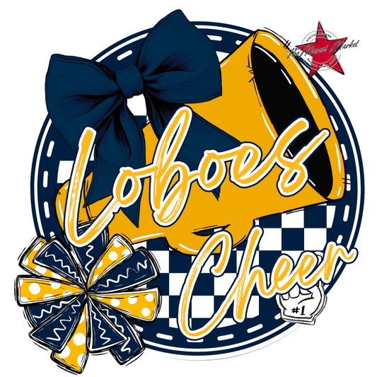 Loboes Circle Cheer Design-Navy-Yellow