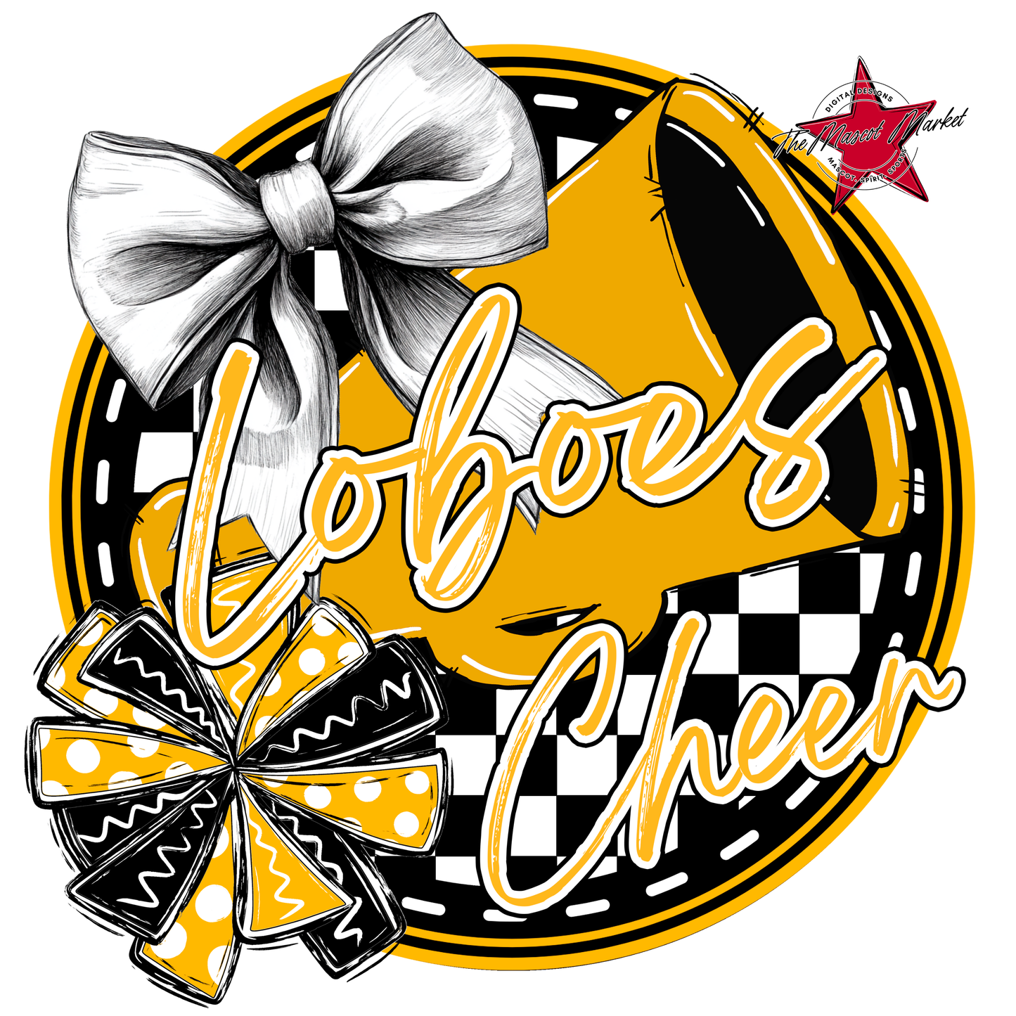 Loboes Circle Cheer Design-Yellow