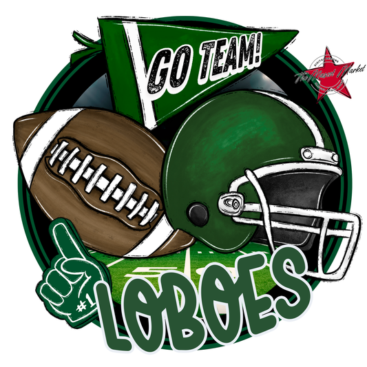 Loboes Circle Football Design-Green
