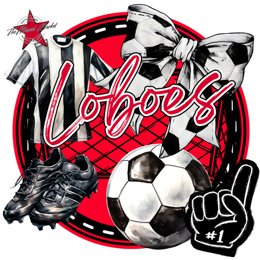 Loboes Circle Soccer Design-Red