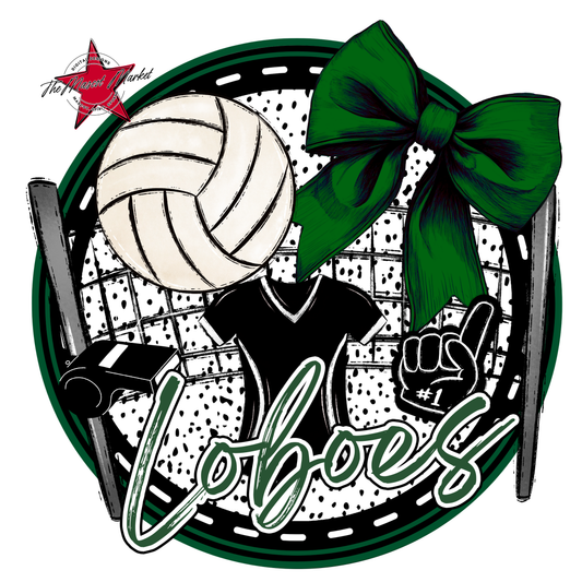 Loboes Circle Volleyball Design-Green