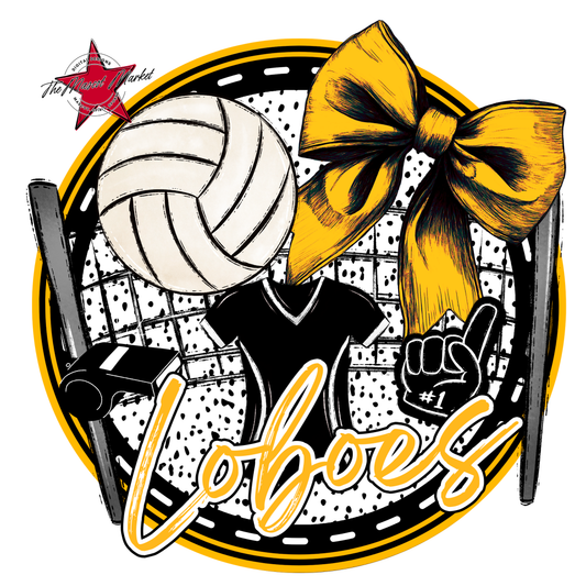 Loboes Circle Volleyball Design-Yellow