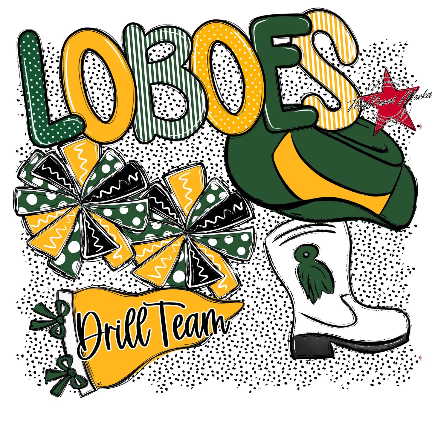 Loboes Drillteam Spirit-Green & Yellow