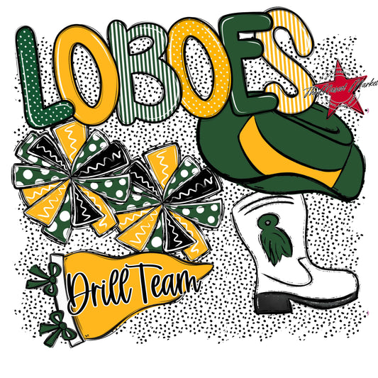 Loboes Drillteam Spirit-Green & Yellow