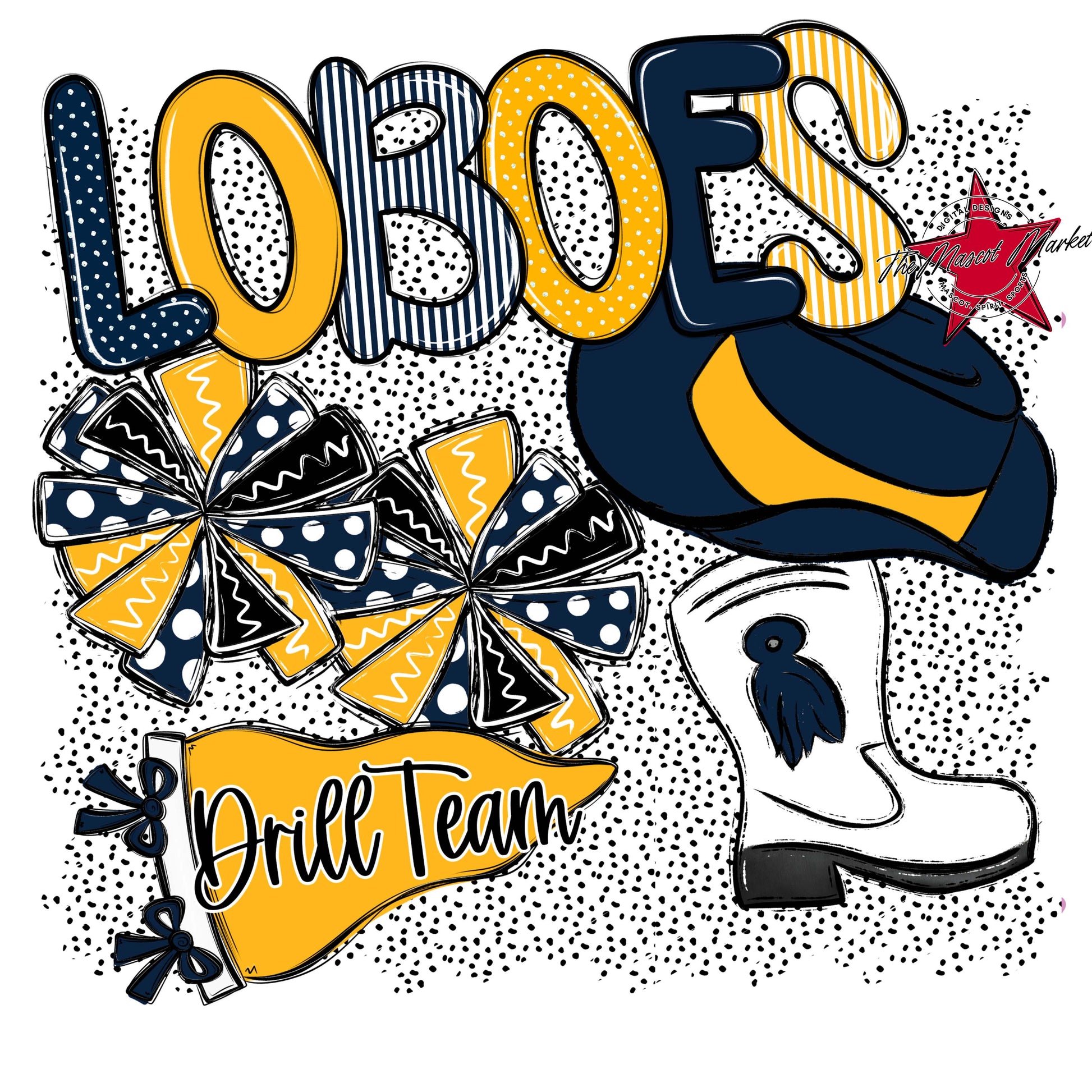 Loboes Drillteam Spirit-Navy & Yellow