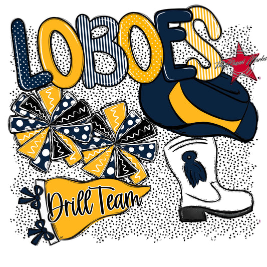 Loboes Drillteam Spirit-Navy & Yellow