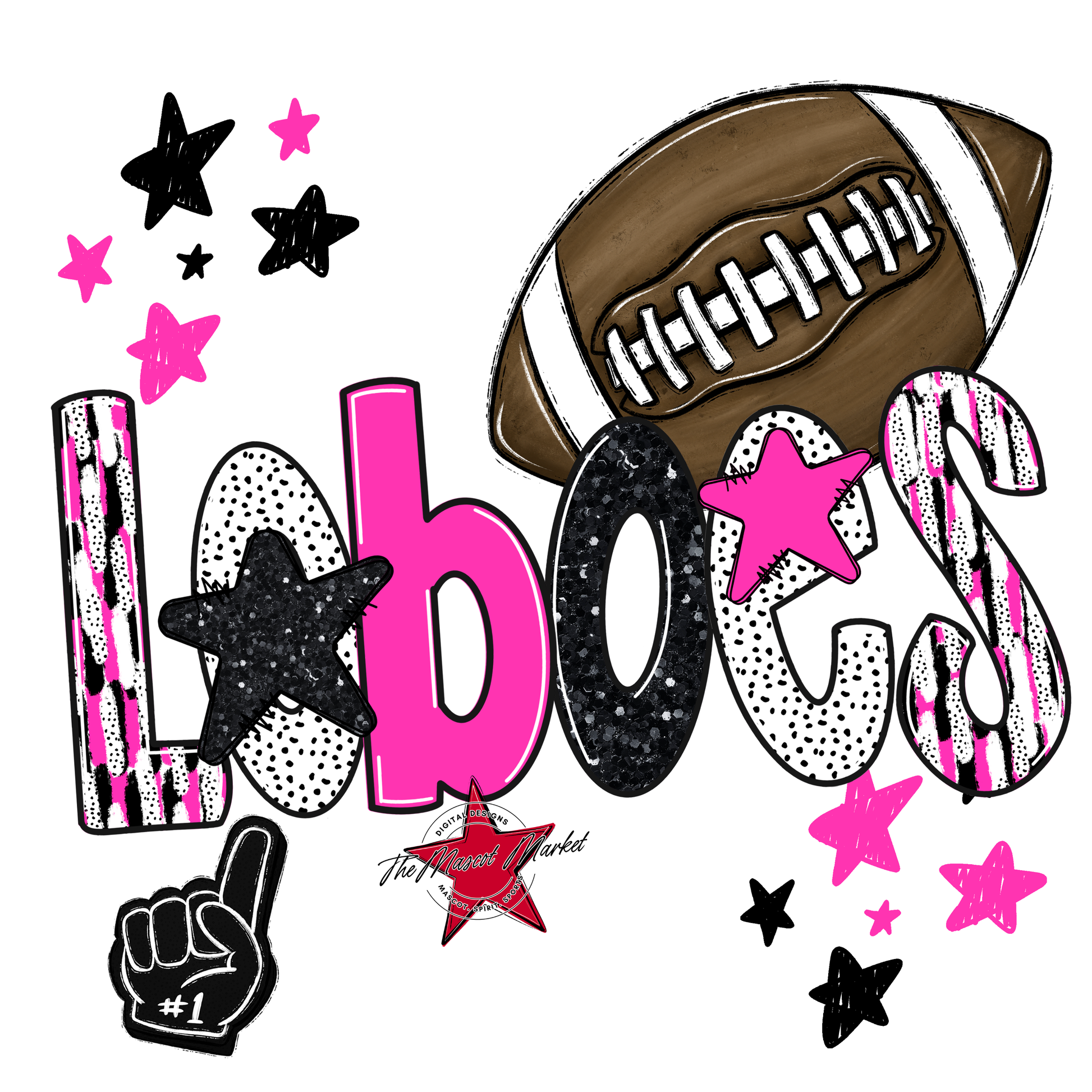 Loboes Football Scrape-Pink