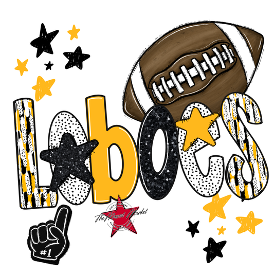 Loboes Football Scrape-Yellow