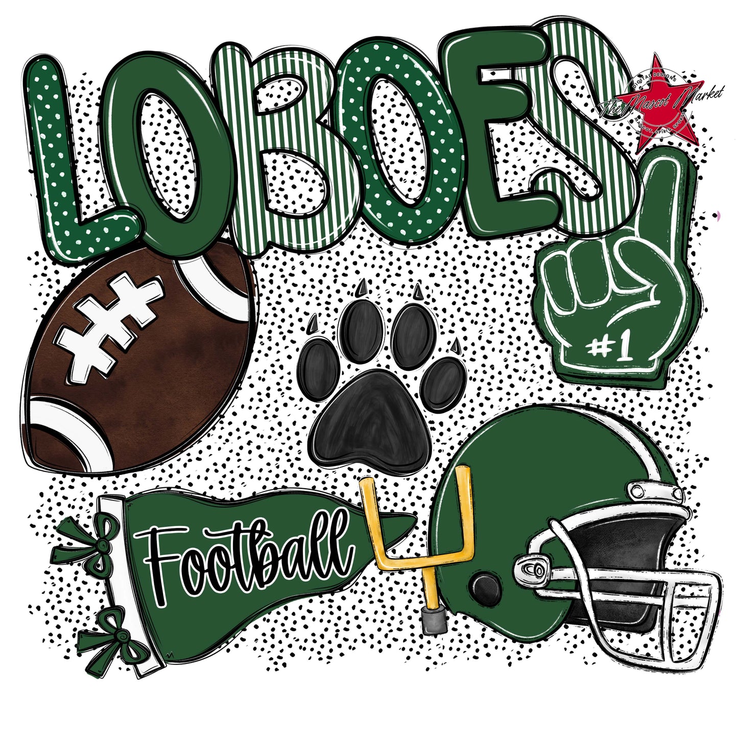 Loboes Football Spirit-Green