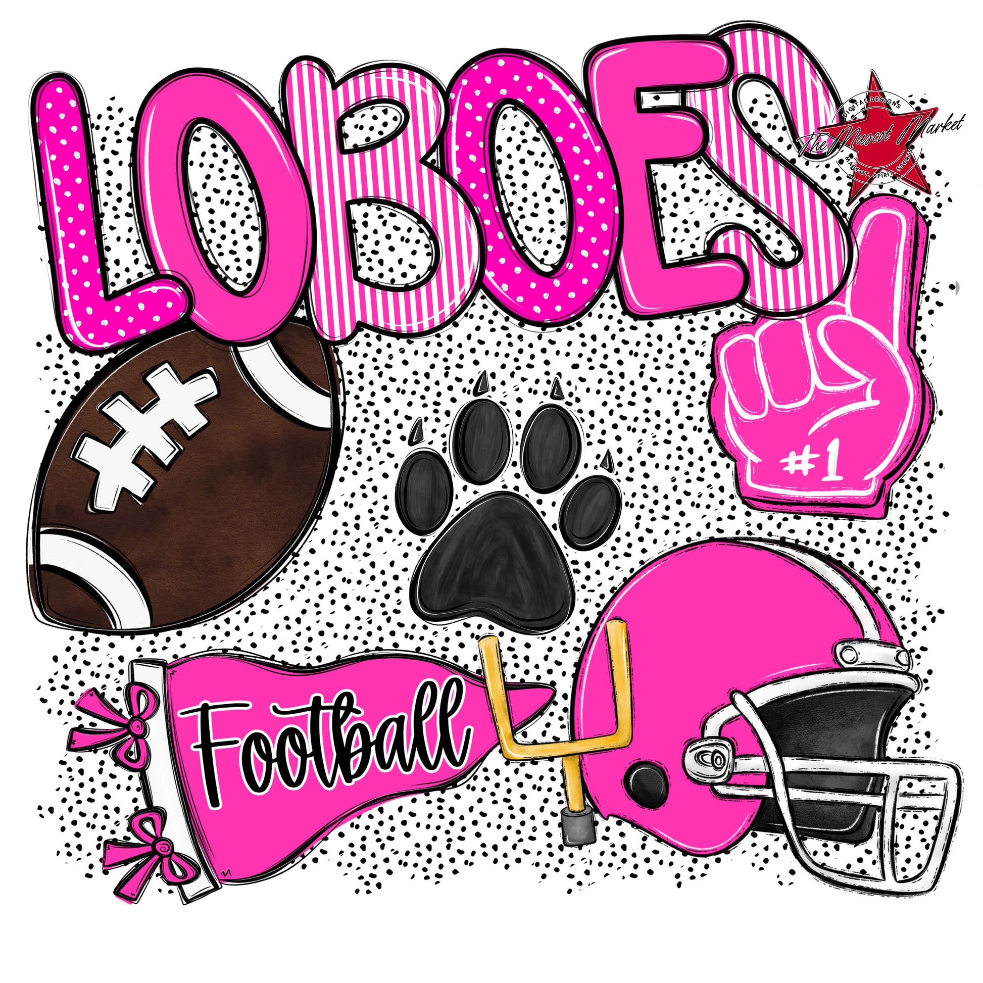 Loboes Football Spirit-Pink