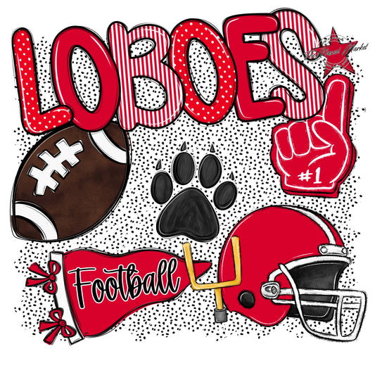 Loboes Football Spirit-Red