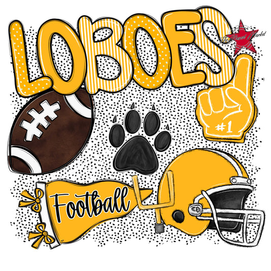 Loboes Football Spirit-Yellow