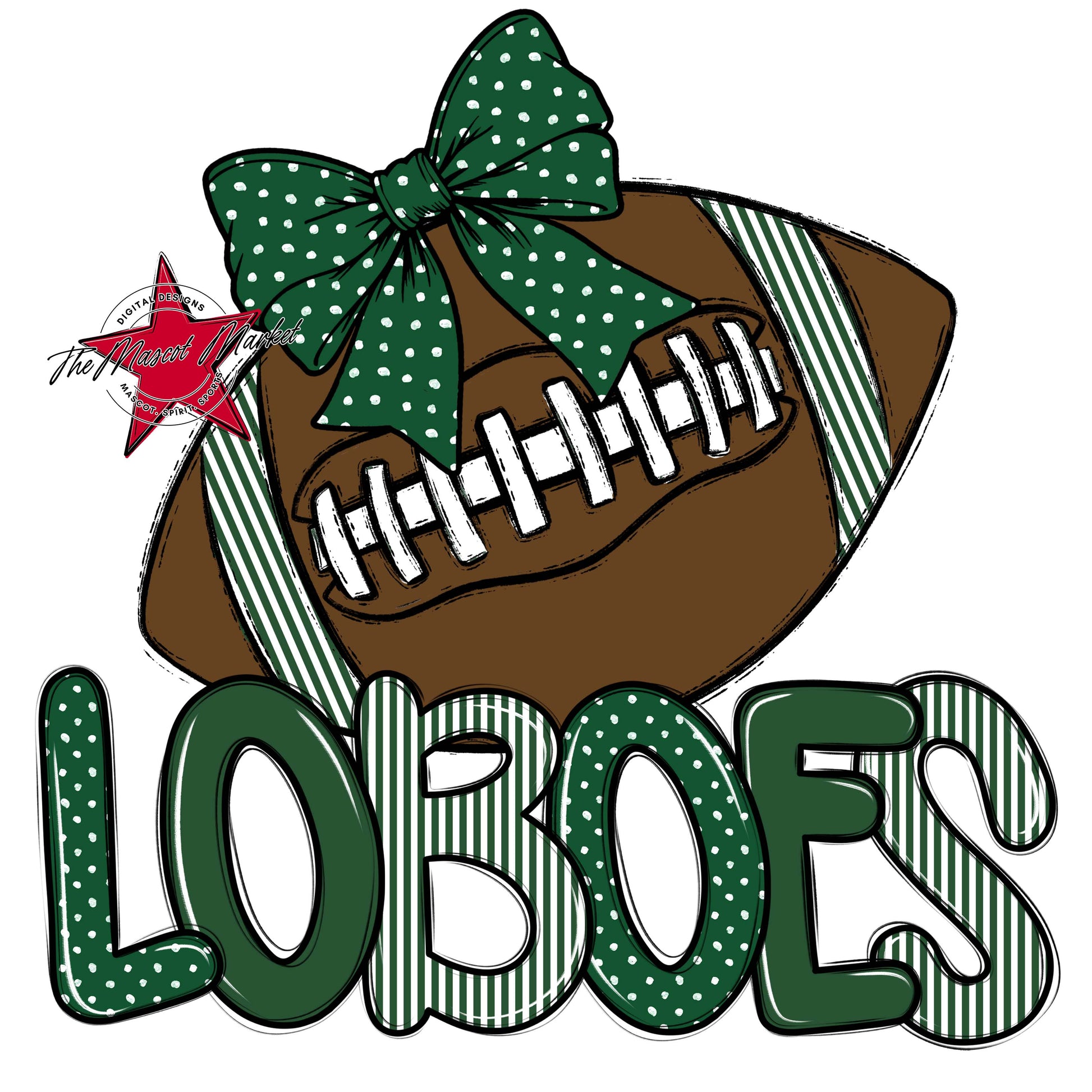Loboes Football Spirit Design-Green