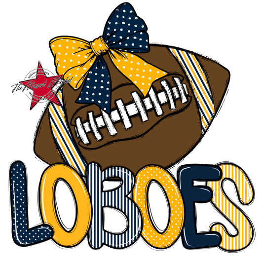 Loboes Football Spirit Design-Navy & Yellow