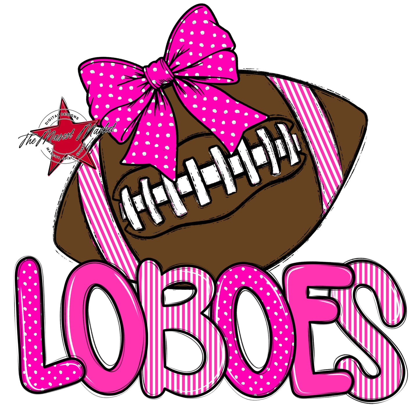 Loboes Football Spirit Design-Pink