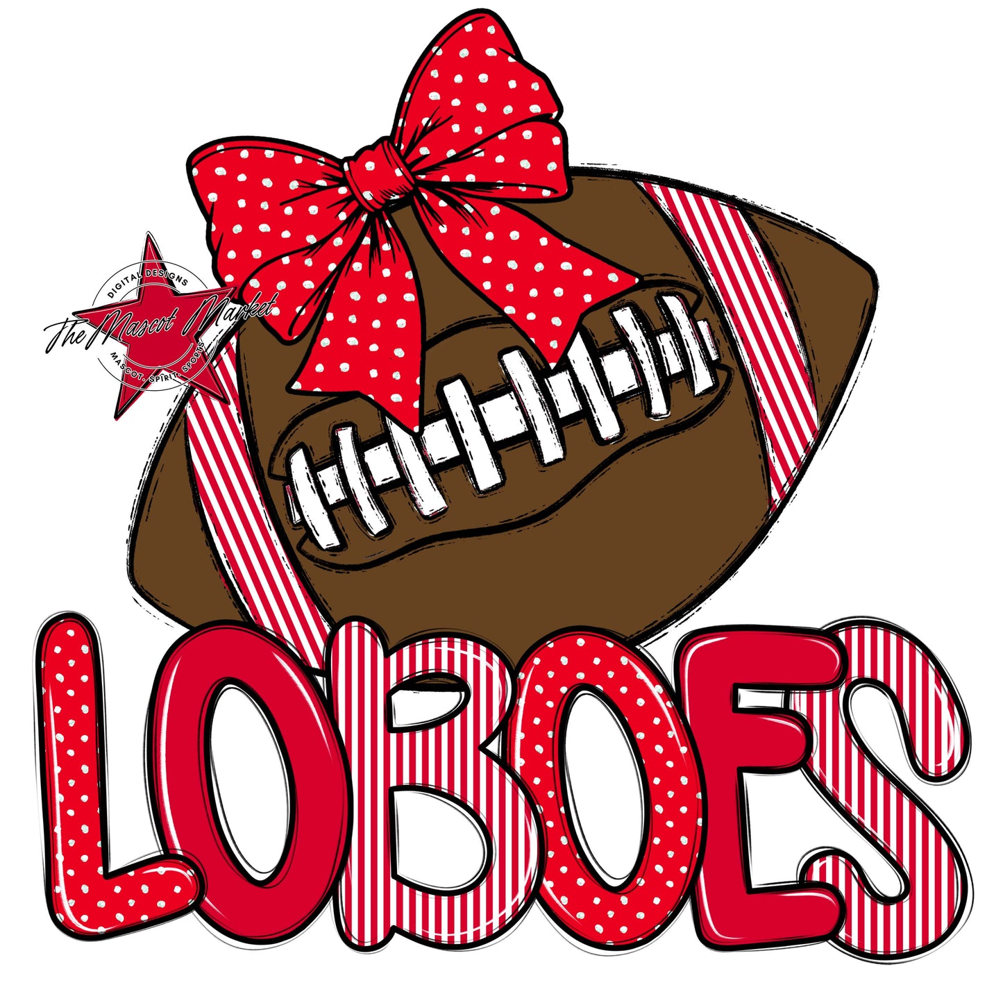 Loboes Football Spirit Design-Red
