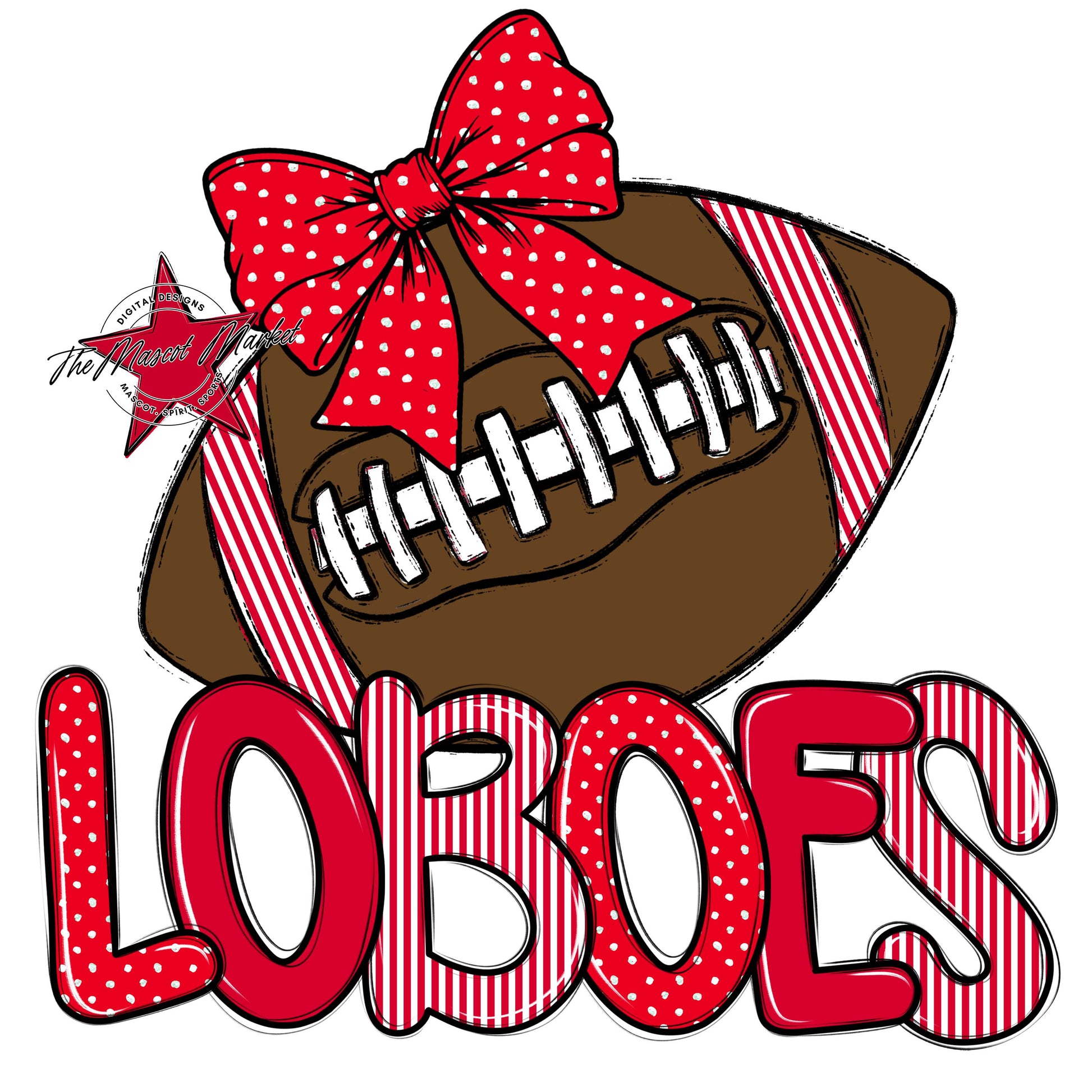 Loboes Football Spirit Design-Red