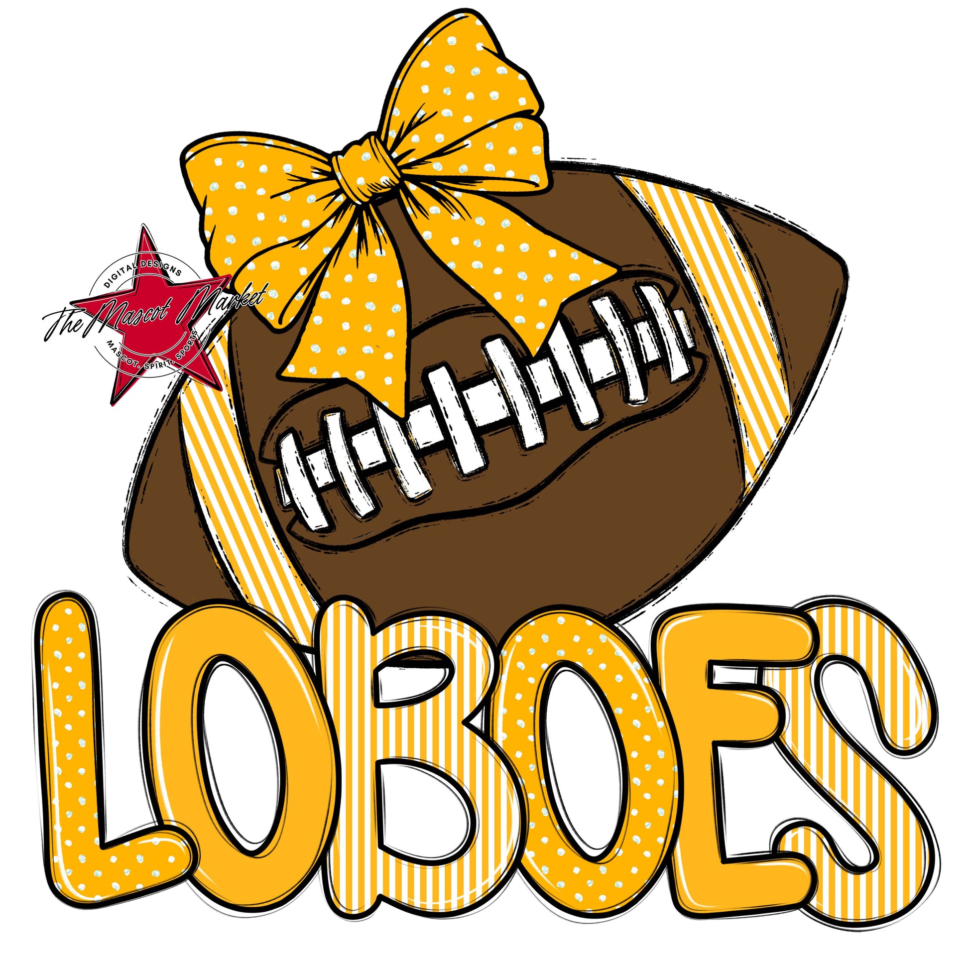 Loboes Football Spirit Design-Yellow