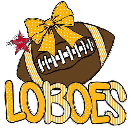 Loboes Football Spirit Design-Yellow