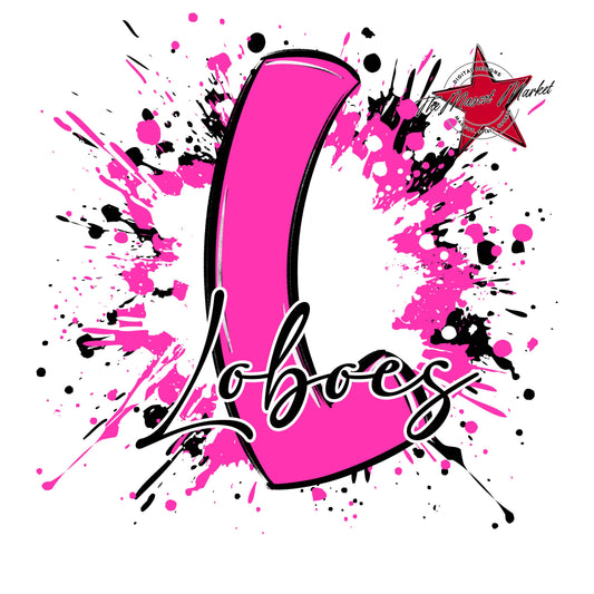 Loboes Mascot Splatter-Pink