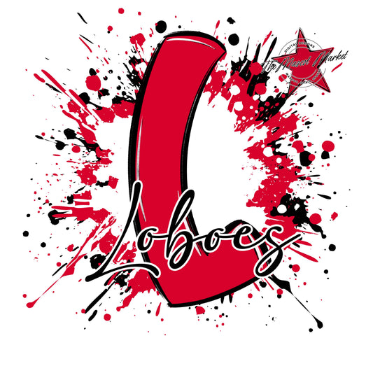 Loboes Mascot Splatter-Red