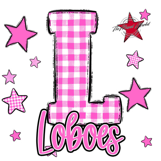 Loboes Plaid Star Design-Baby Pink
