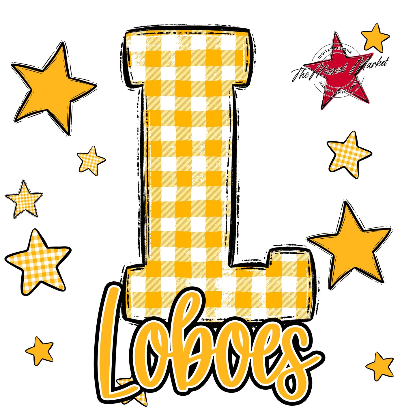 Loboes Plaid Star Design-Yellow