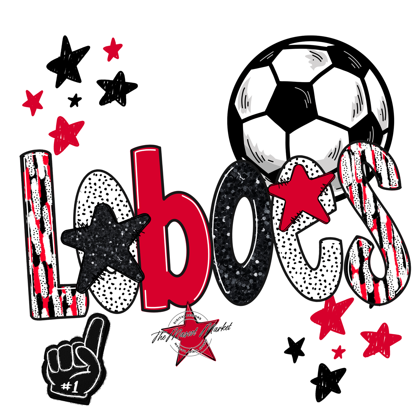 Loboes Soccer Scrape-Red
