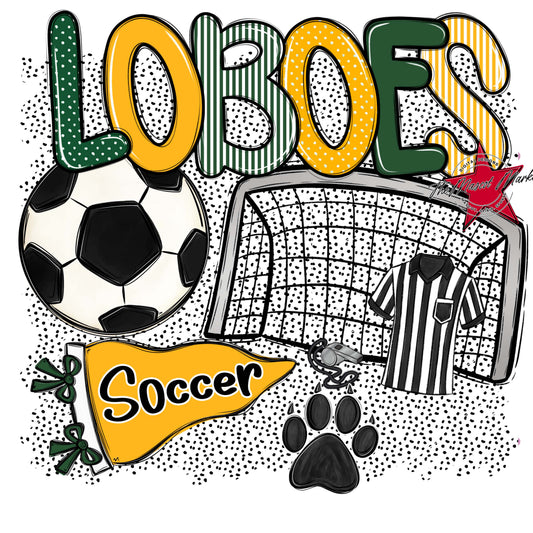 Loboes Soccer Spirit-Green & Yellow