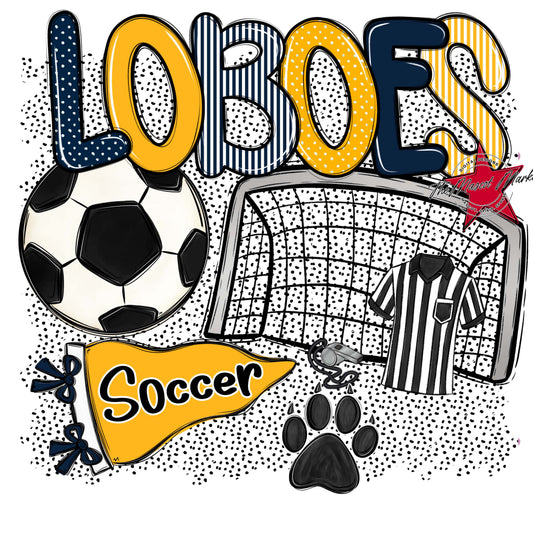 Loboes Soccer Spirit-Navy & Yellow