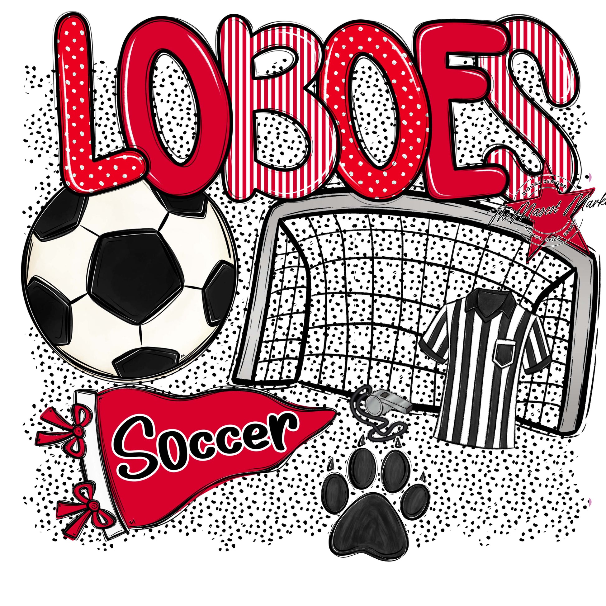 Loboes Soccer Spirit-Red