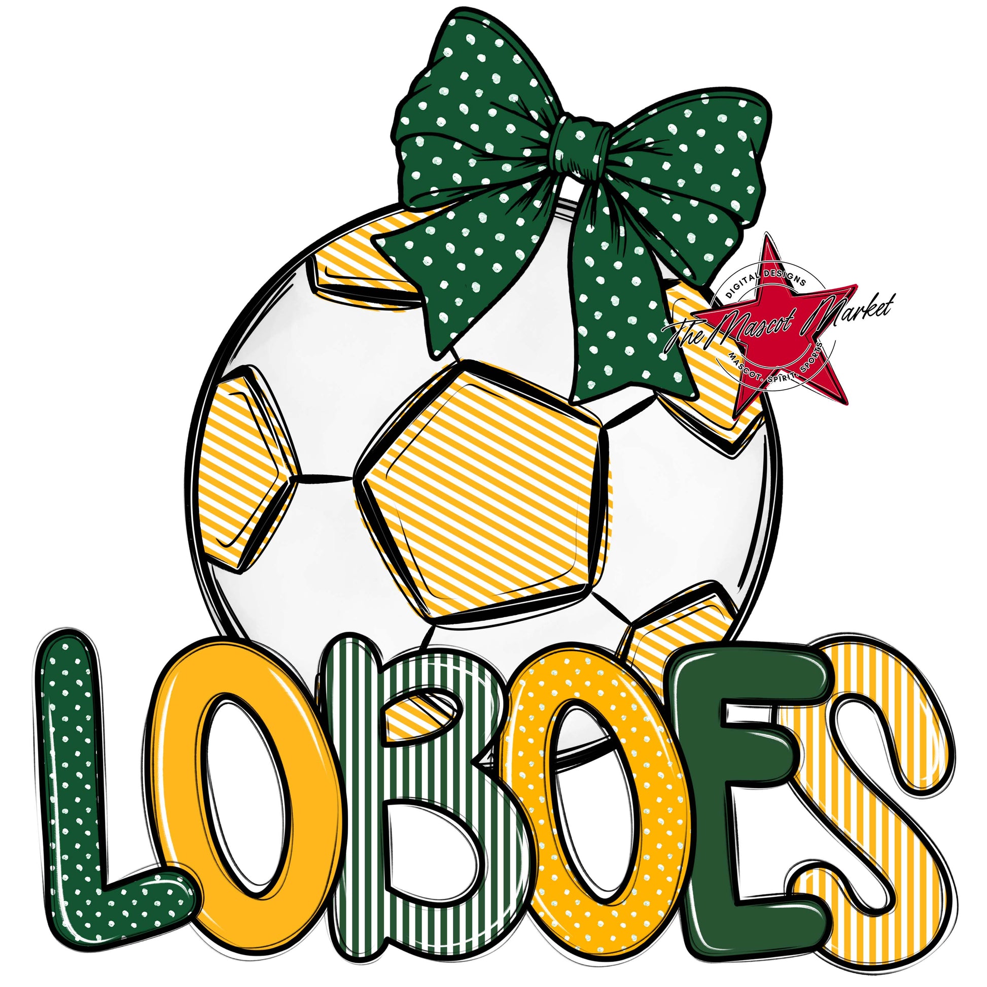 Loboes Soccer Spirit Design-Green & Yellow