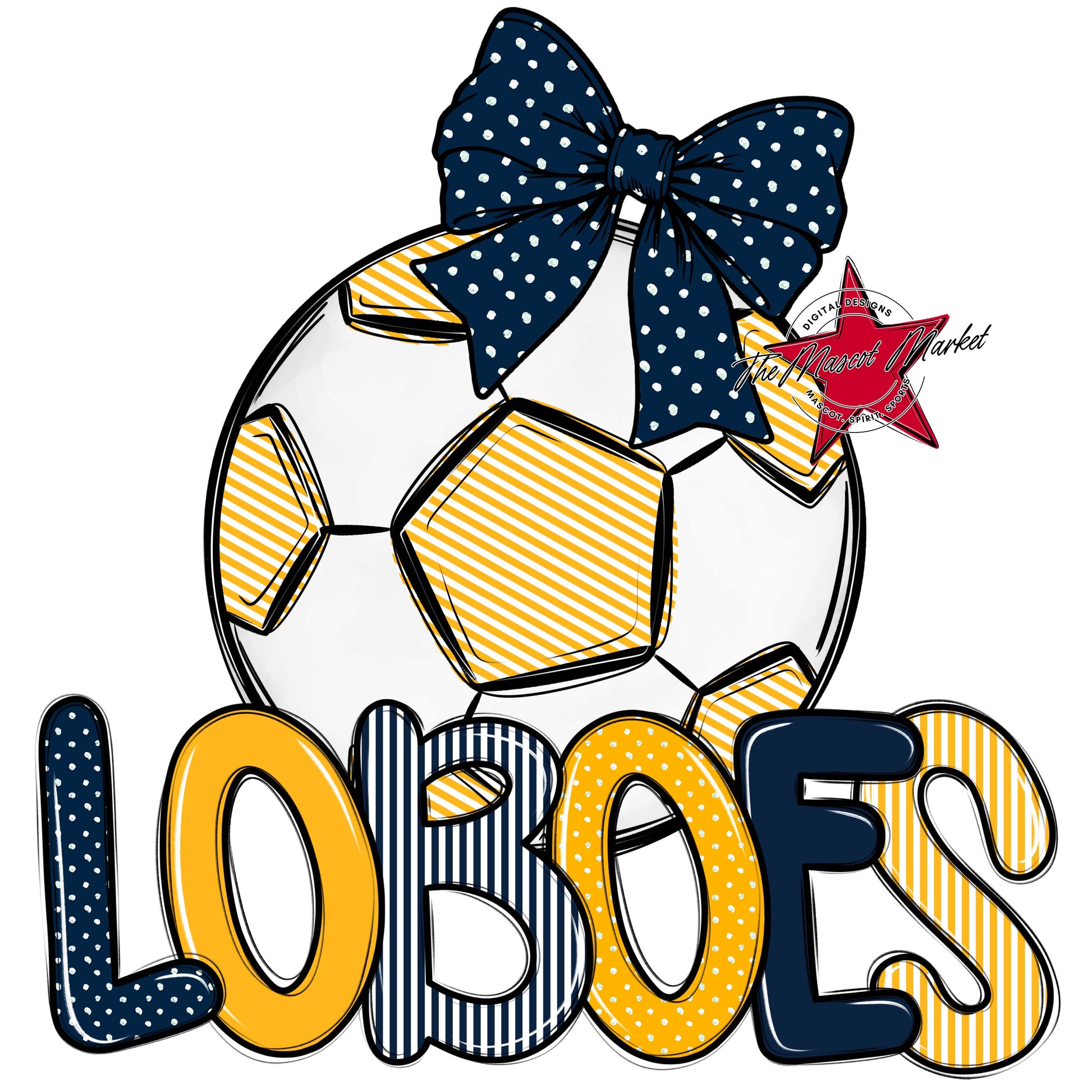 Loboes Soccer Spirit Design-Navy & Yellow