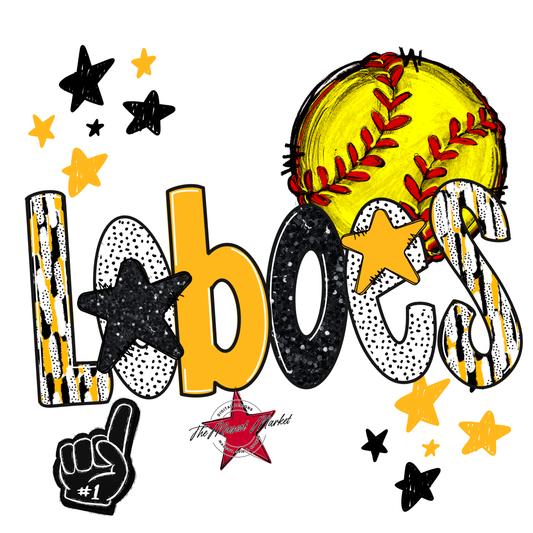 Loboes Softball Scrape-Yellow