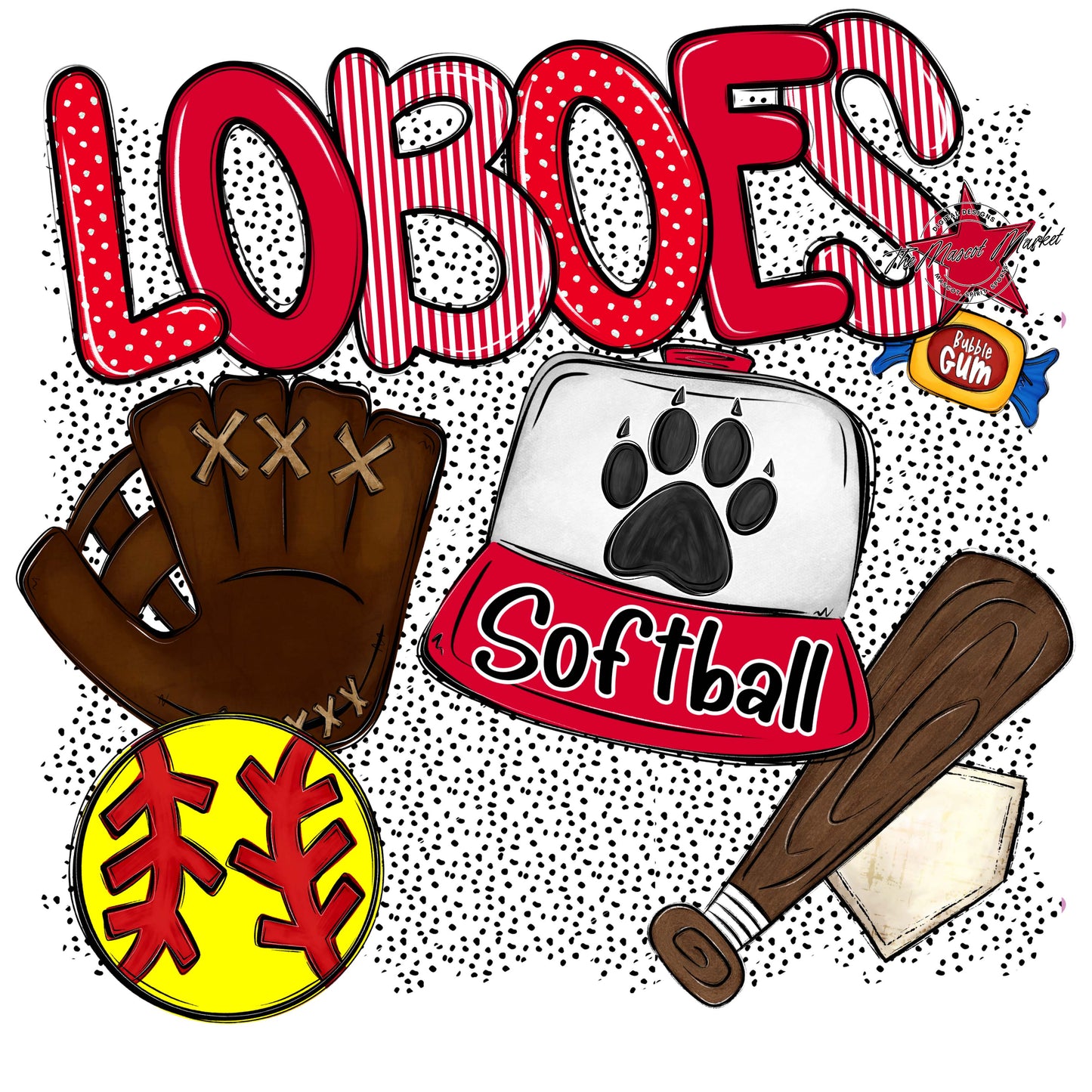 Loboes Softball Spirit-Red