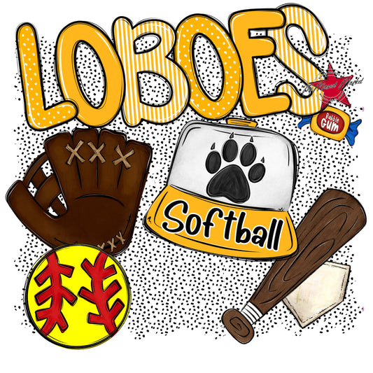 Loboes Softball Spirit-Yellow