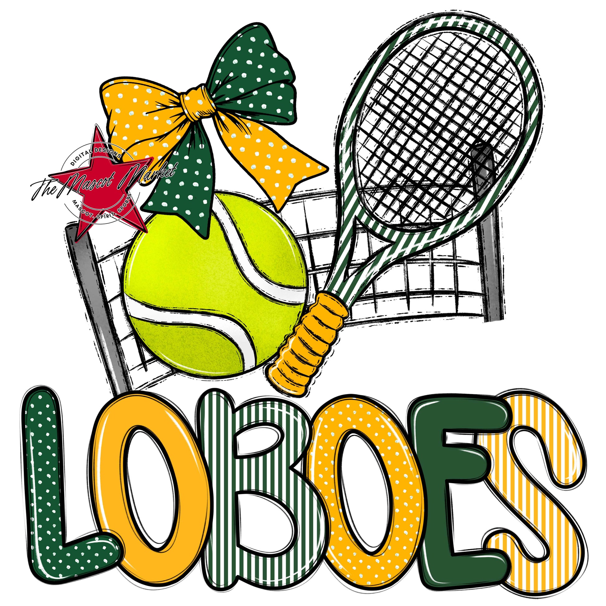 Loboes Tennis Spirit Design-Green & Yellow