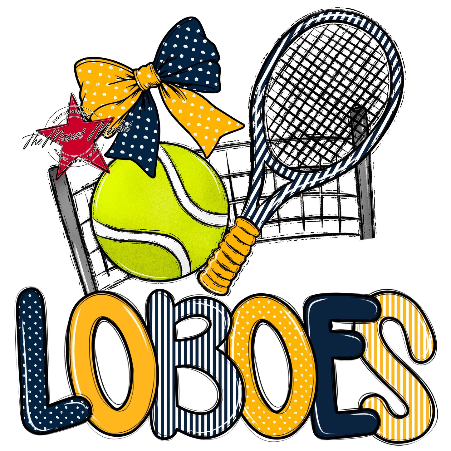 Loboes Tennis Spirit Design-Navy & Yellow