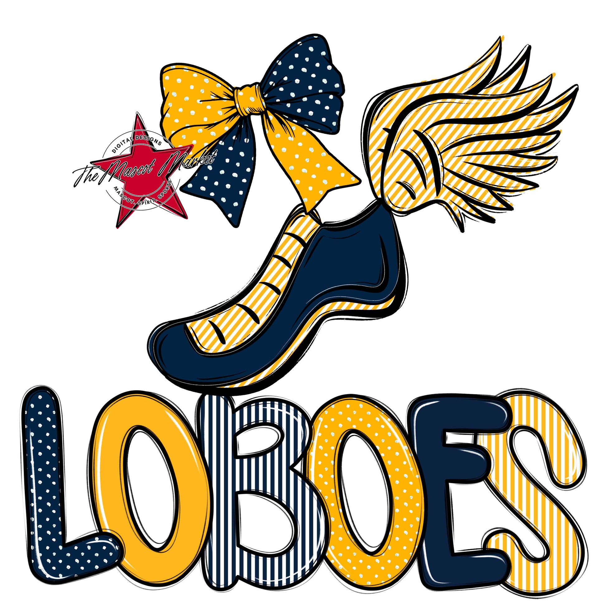 Loboes Track Spirit Design-Navy & Yellow