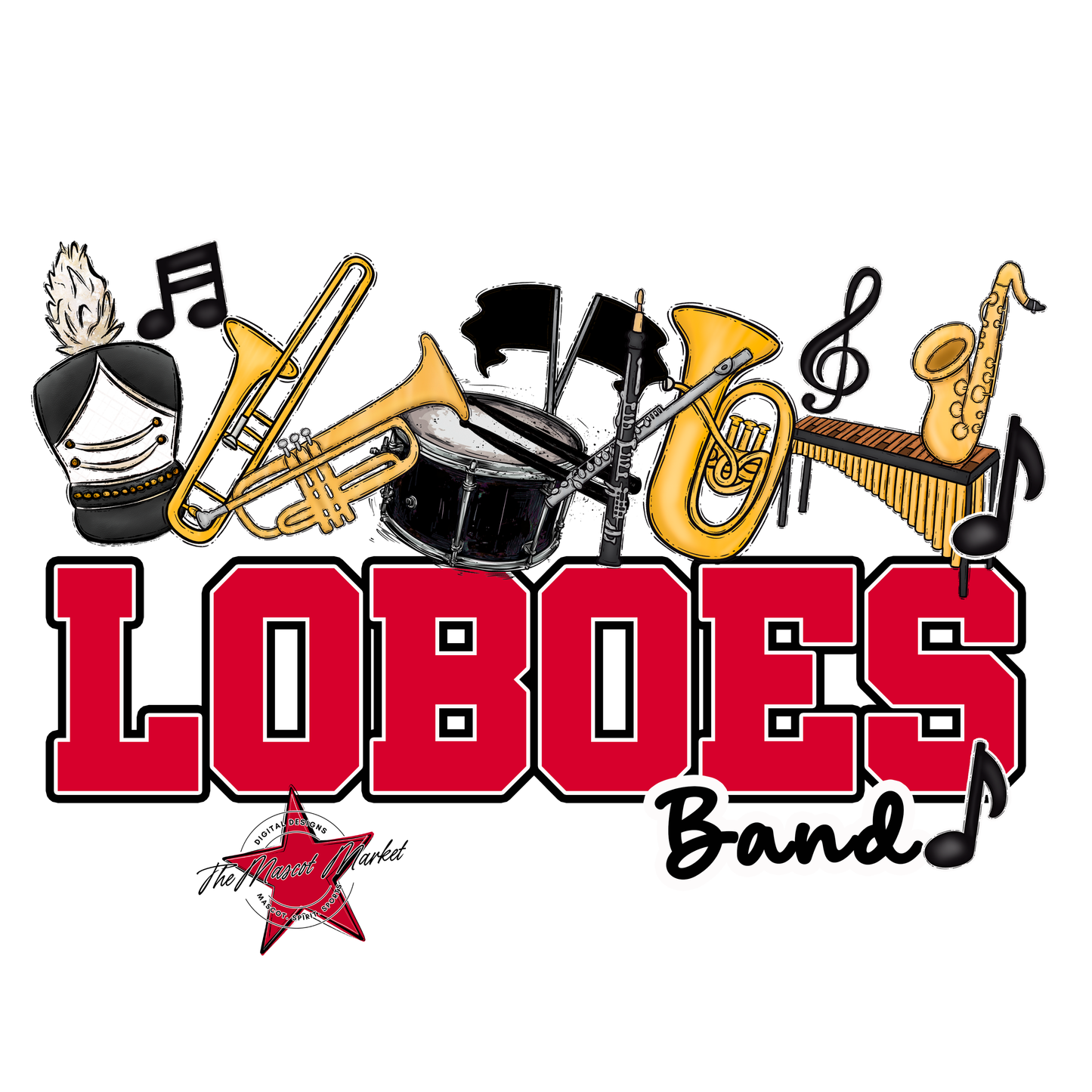 Loboes Varsity Band-Red