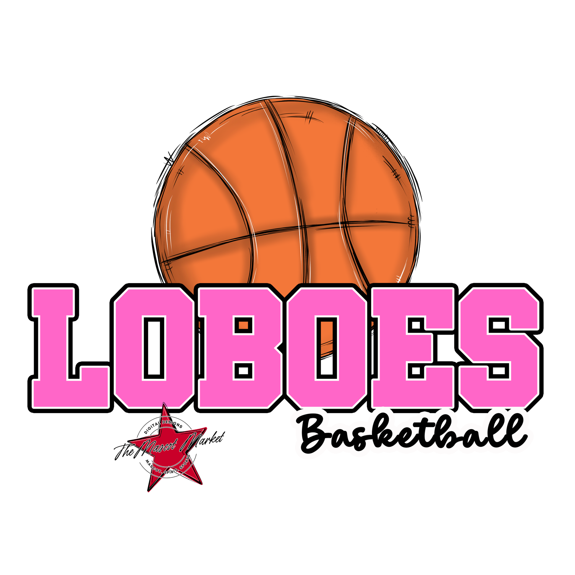Loboes Varsity Basketball-Baby Pink