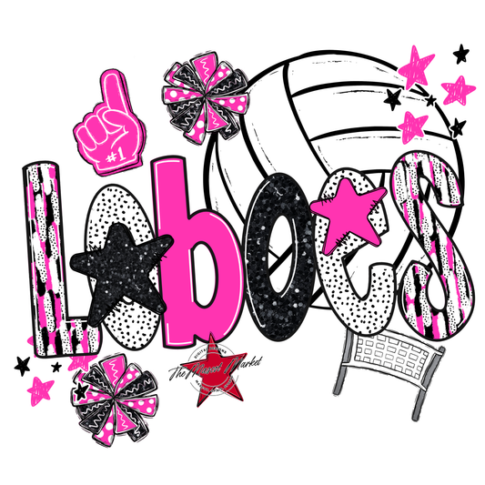 Loboes Volleyball Scrape-Pink