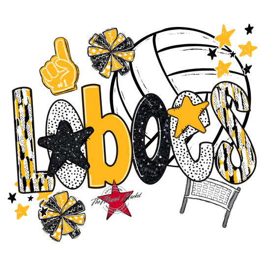 Loboes Volleyball Scrape-Yellow