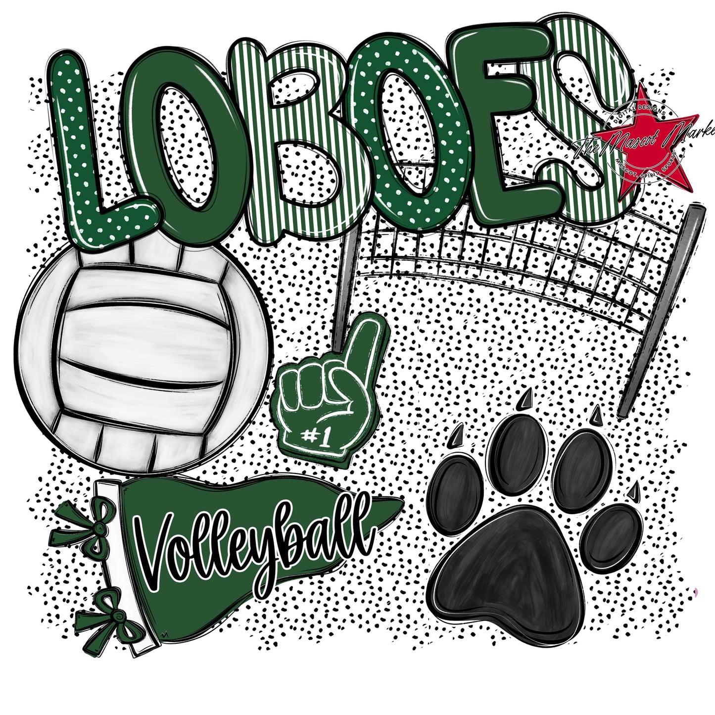 Loboes Volleyball Spirit-Green