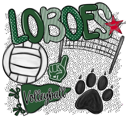 Loboes Volleyball Spirit-Green