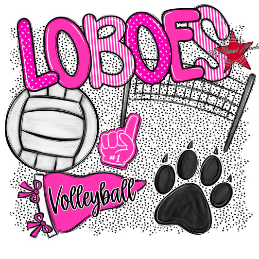Loboes Volleyball Spirit-Pink