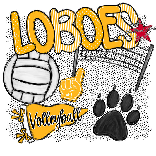 Loboes Volleyball Spirit-Yellow