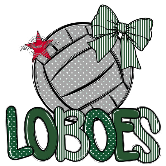 Loboes Volleyball Spirit Design-Green