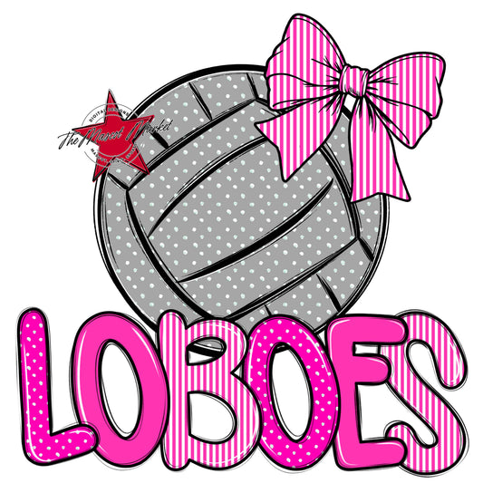 Loboes Volleyball Spirit Design-Pink