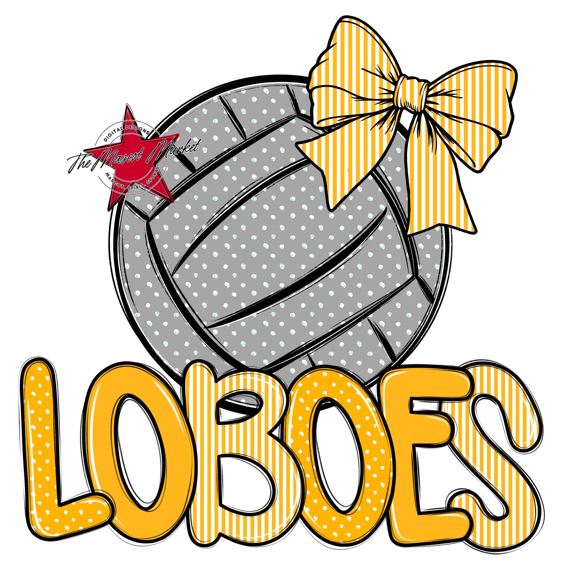 Loboes Volleyball Spirit Design-Yellow
